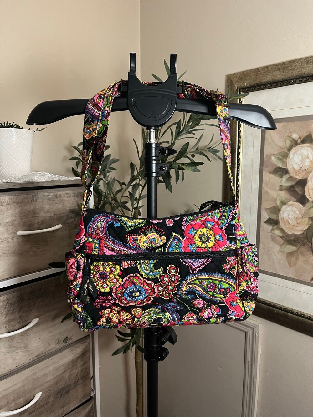 Vera Bradley Multicolor Floral Paisley Adjustable Crossbody Shoulder Bag